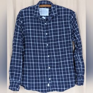 Frank & Eileen Paul Blue Check Button-down Long Sleeve Cotton Shirt USA Small
